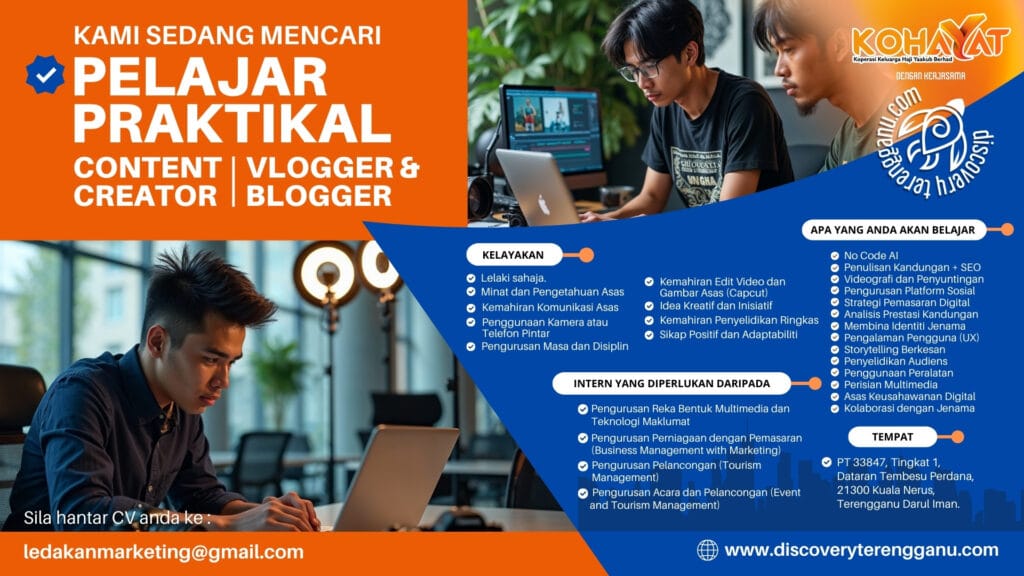 Poster pelajar praktikal Discovery Terengganu