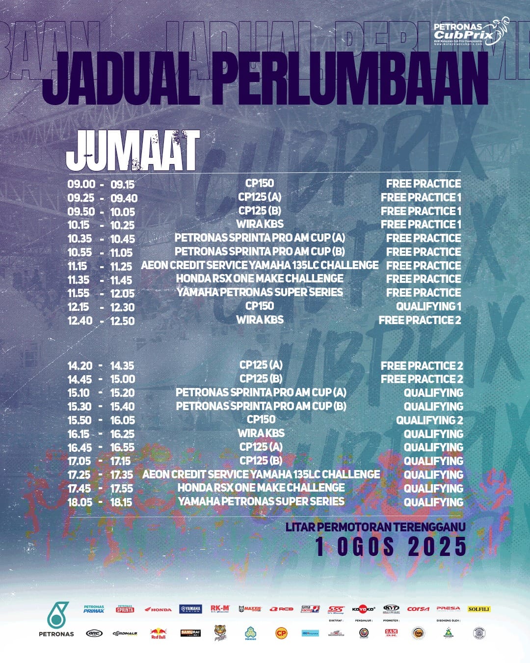 Jadual Perlumbaan (Jumaat)