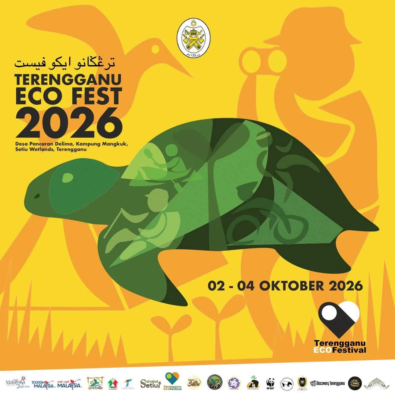 Poster rasmi Terengganu Eco Fest 2026 di Desa Pancaran Delima, Kampung Mangkuk, Setiu Wetlands, Terengganu