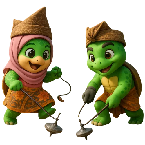 Awang Nelang & Mek Ara Bermain Gasing