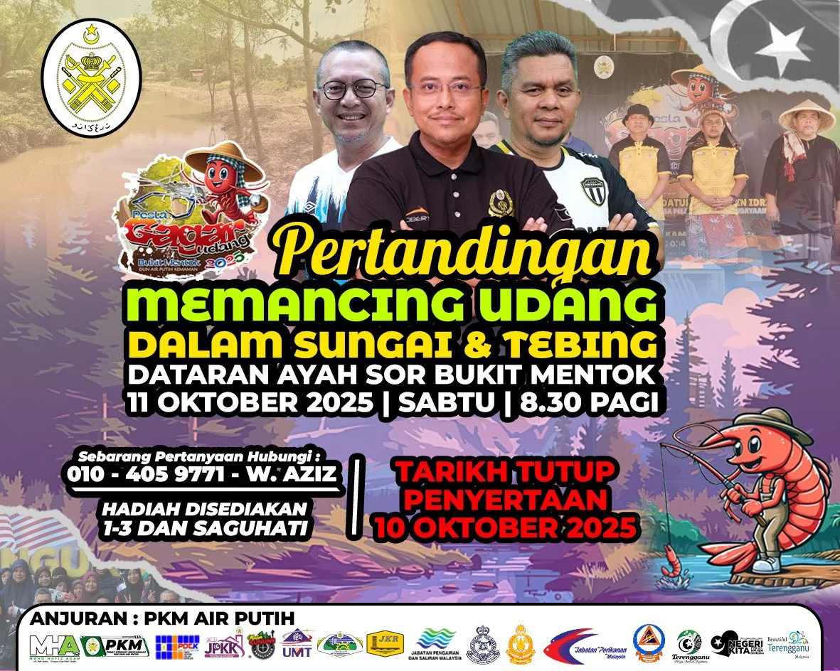Pertandingan Memancing Udang dalam Sungai & Tebing'