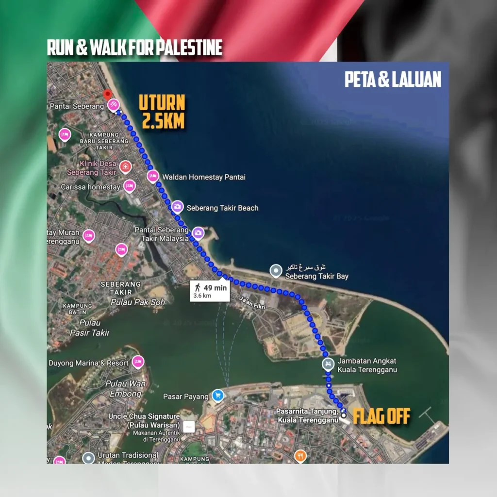 Peta Laluan Peserta Run & Walk For Palestine