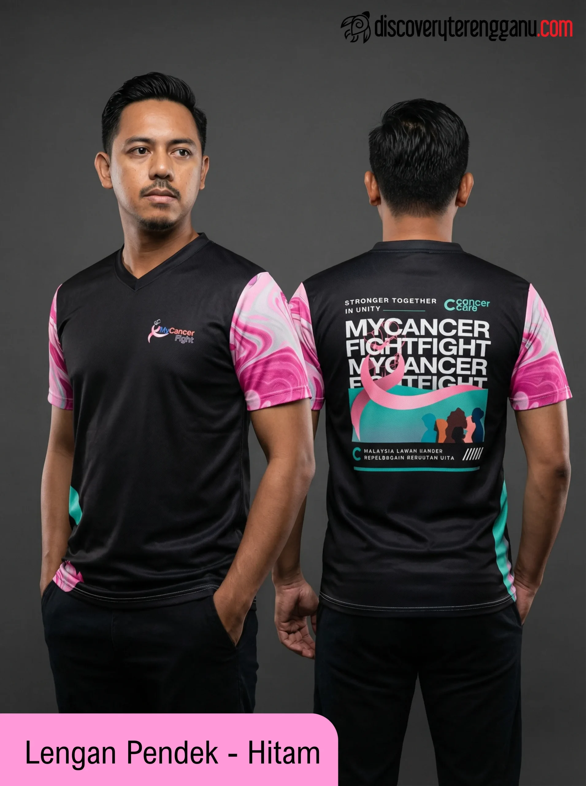 Malaysia Lawan Kanser Baju Hitam Lengan Pendek