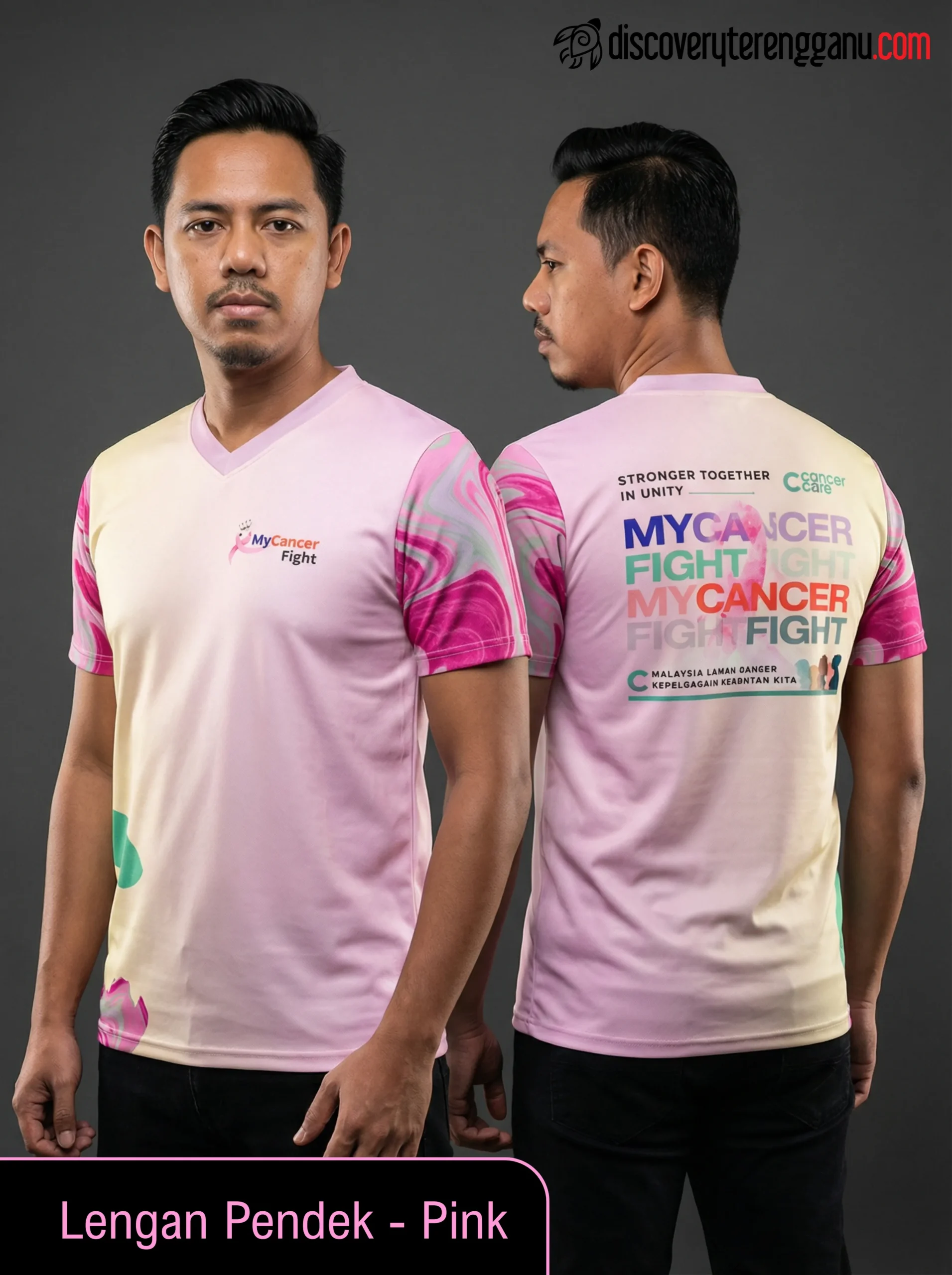 Malaysia Lawan Kanser Baju Pink Lengan Pendek