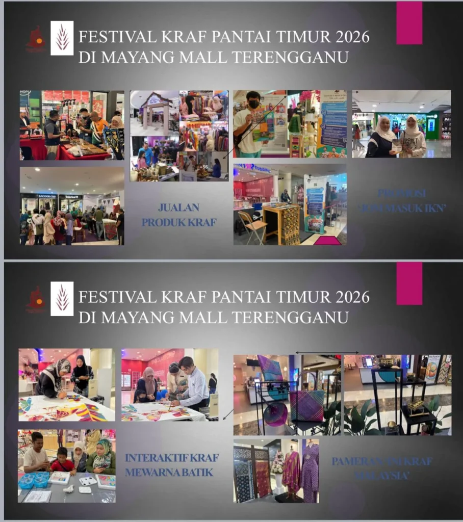 Aktiviti Festival Kraf Pantai Timur 2026 di Mayang Mall Terengganu