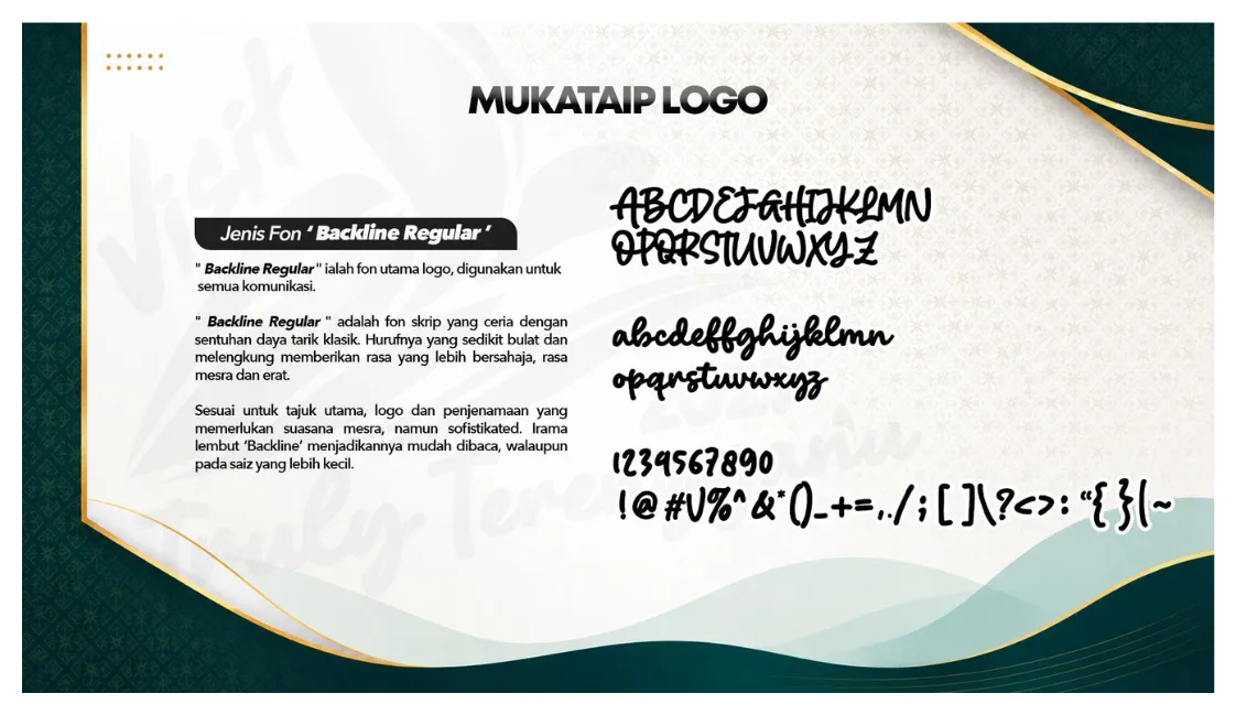 Set huruf mukataip Backline Regular