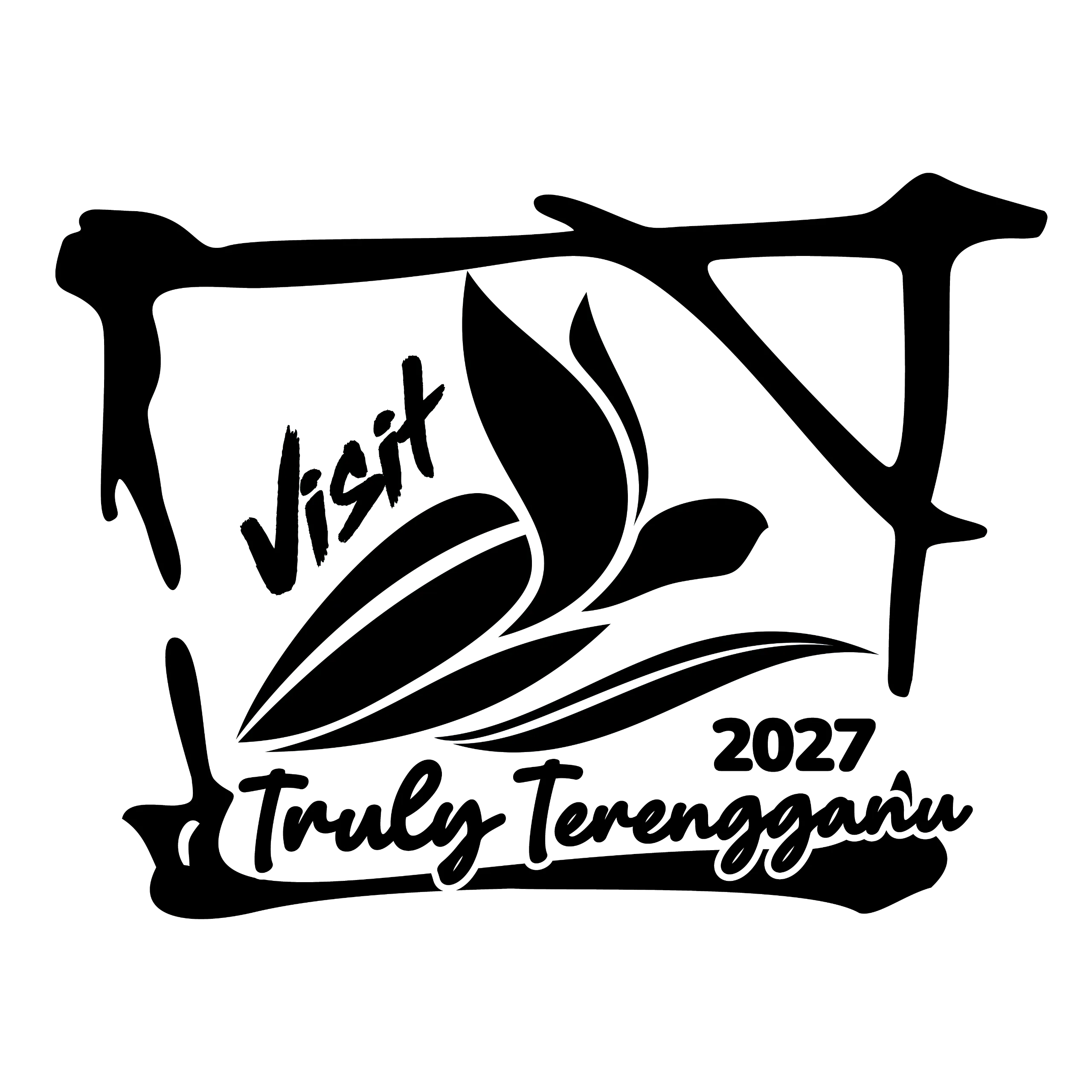 Logo Visit Truly Terengganu versi hitam