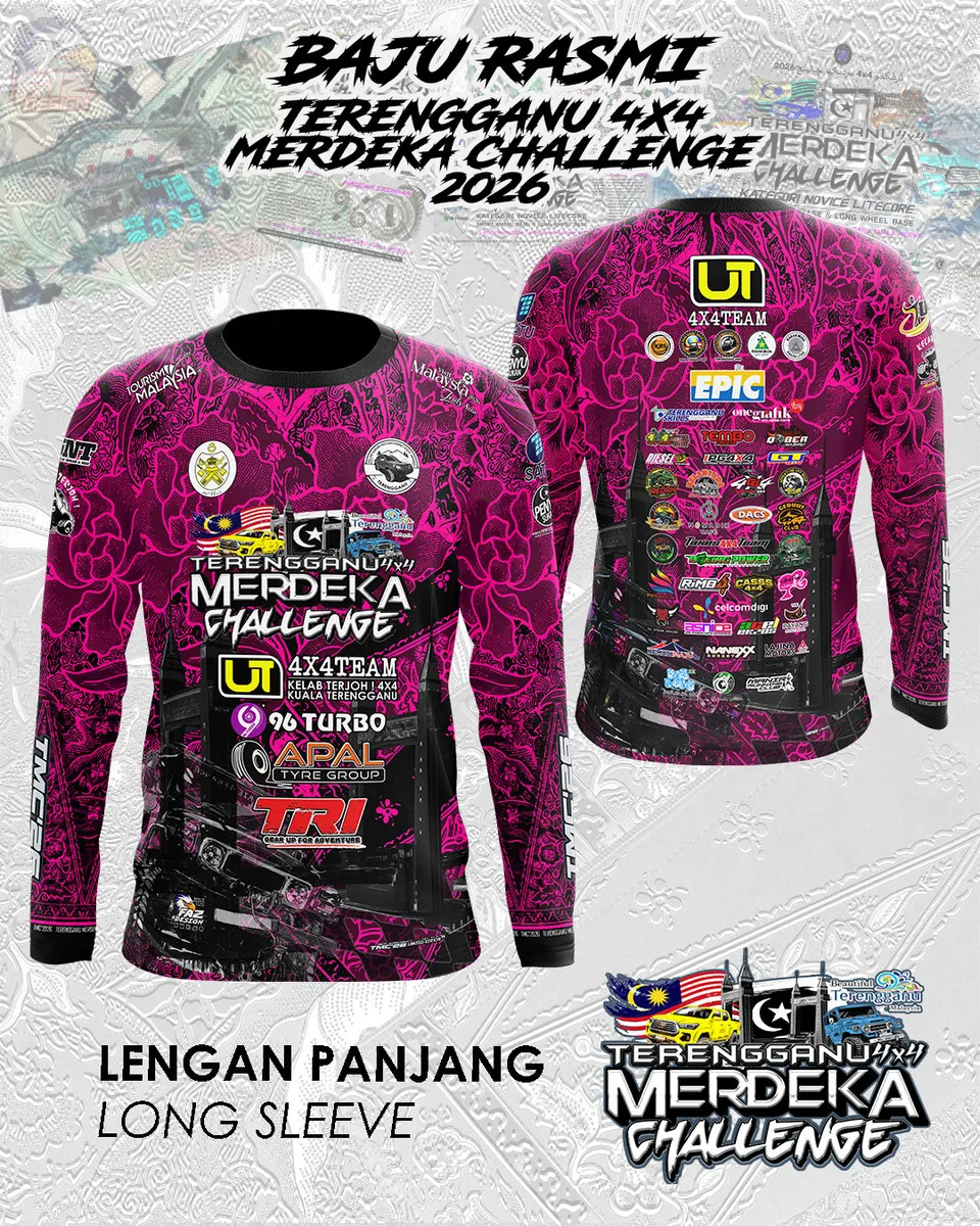 Baju rasmi lengan panjang Terengganu 4x4 Merdeka Challenge 2026