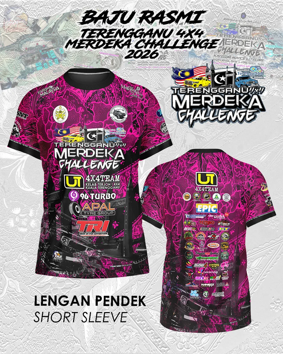 Baju rasmi lengan pendek Terengganu 4x4 Merdeka Challenge 2026