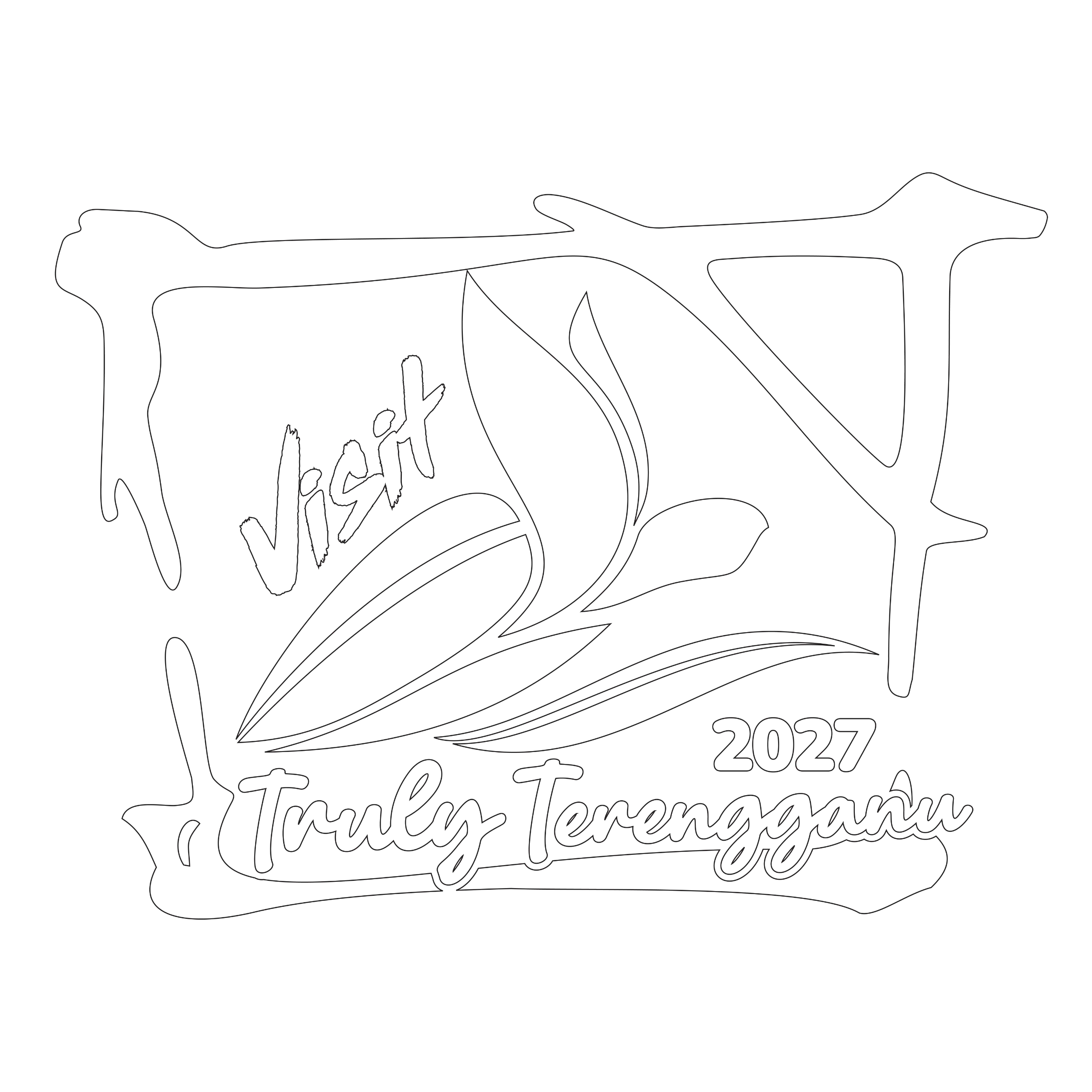 Logo Visit Truly Terengganu versi outline