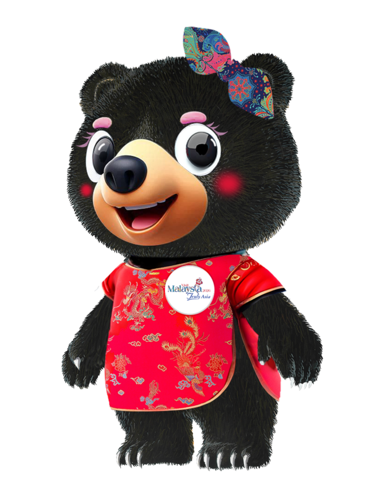 Maskot berpakaian tradisional Cina (Manja)