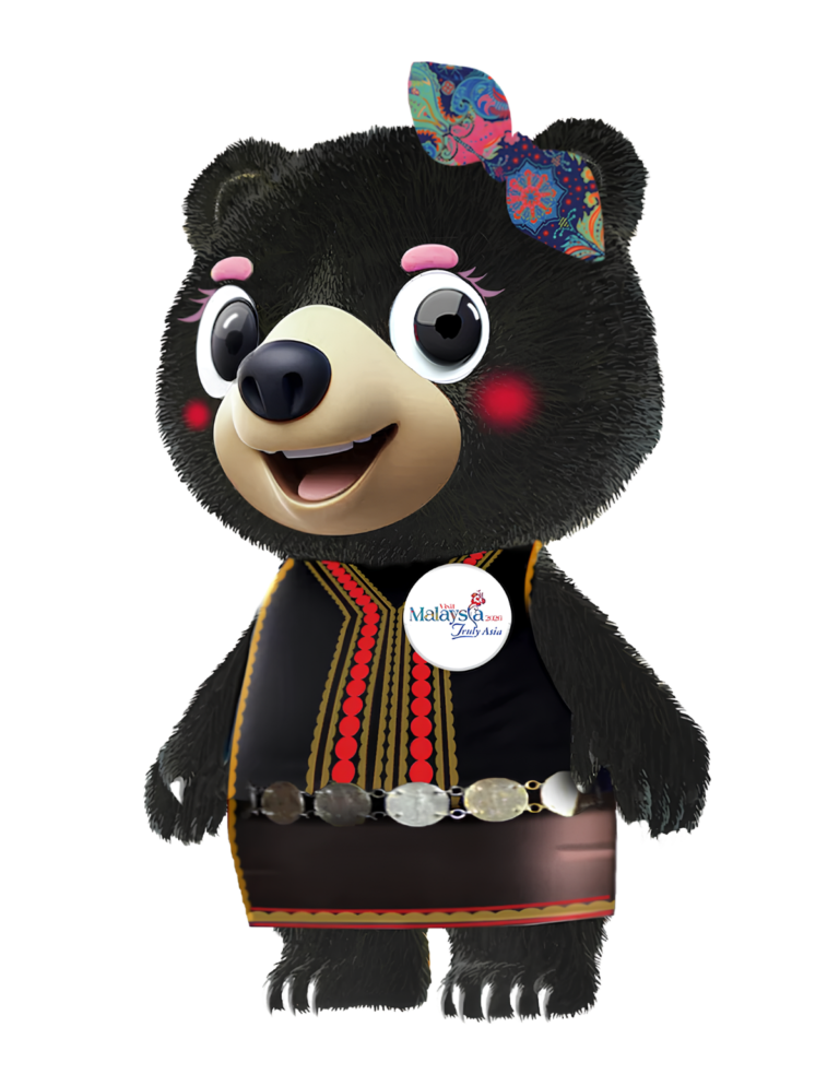 Maskot Manja berpakaian tradisional Sabah