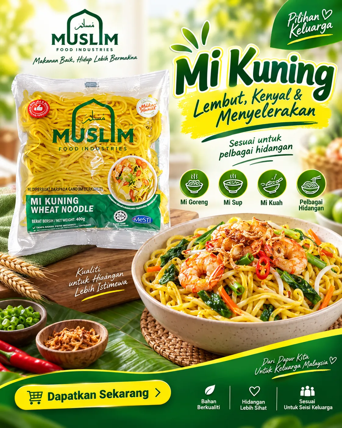 Mi Kuning Muslim Food untuk mee rebus Terengganu