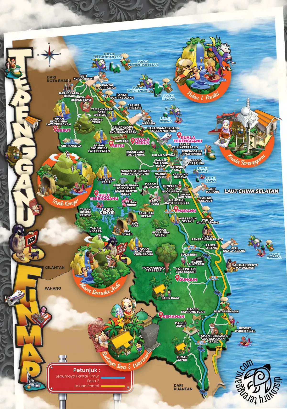 Ilustrasi Fun Map Terengganu