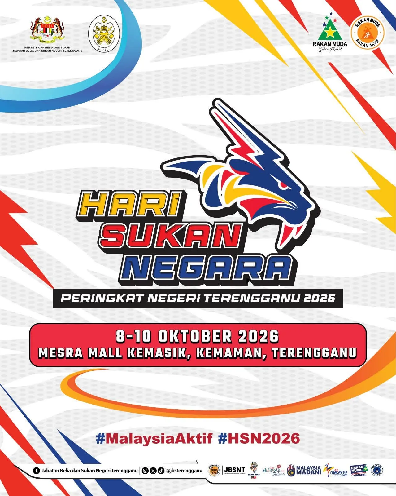 Poster Hari Sukan Negara 2026 Peringkat Negeri Terengganu