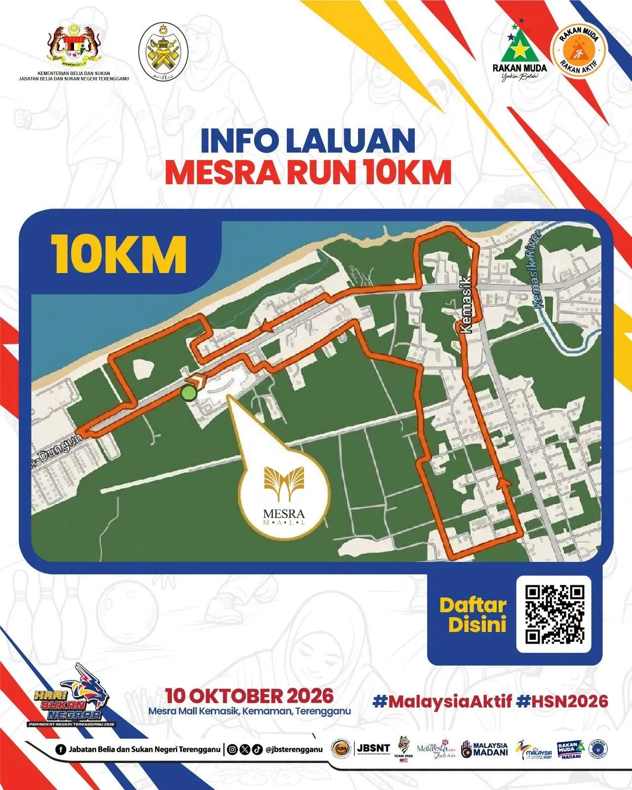 Peta laluan Mesra Run 10KM
