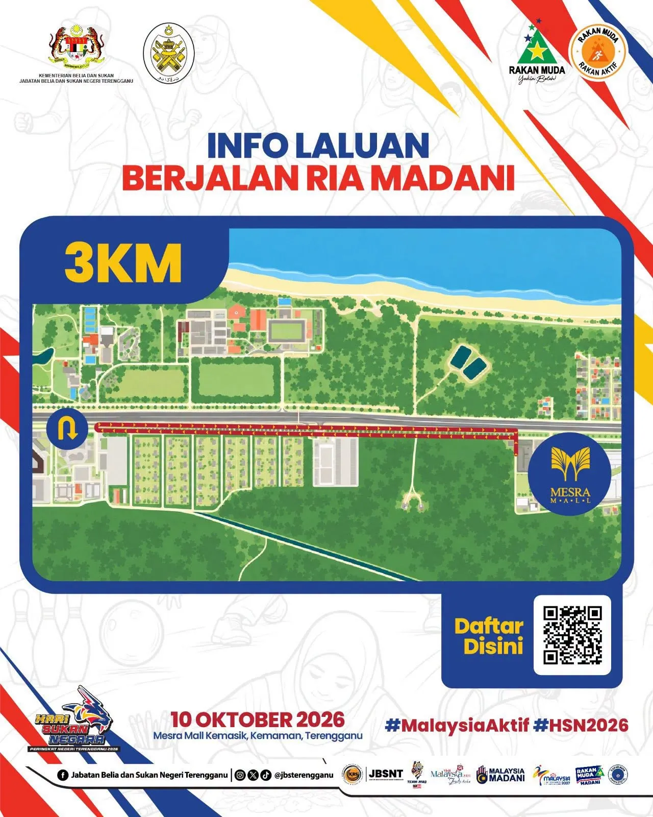 Peta laluan Berjalan Ria Madani 3KM