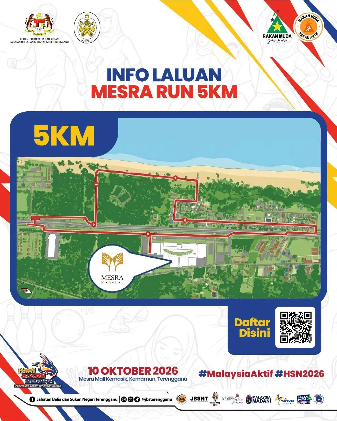 Peta laluan Mesra Run 5KM