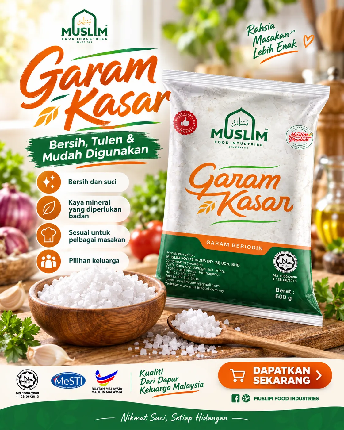 MFI Garam Kasar untuk kegunaan dapur